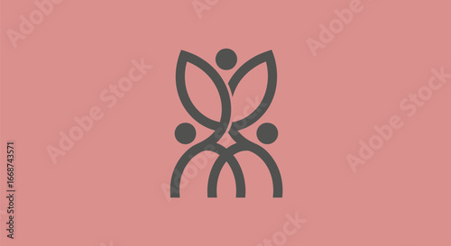 Abstract logo of three unified figures symbolizing community and teamwork.