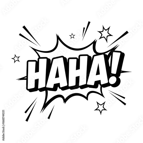 Comic Book "HAHA!" Speech Bubble Illustration