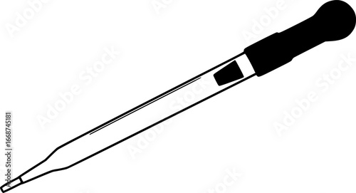 Laboratory pipette outline vector
