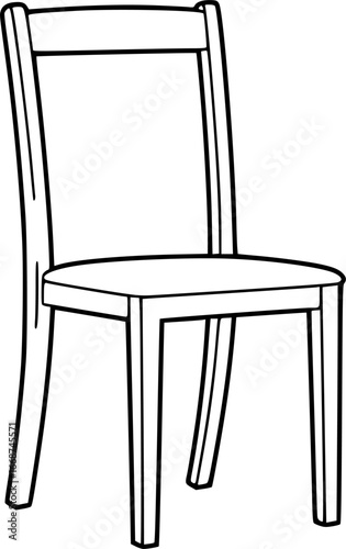 Dining chair outline icon vector
