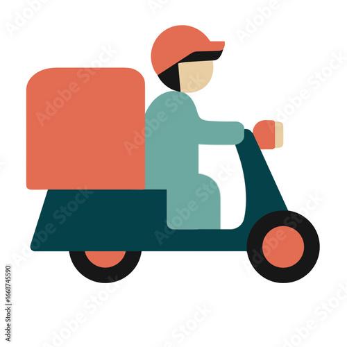delivery man on a scooter