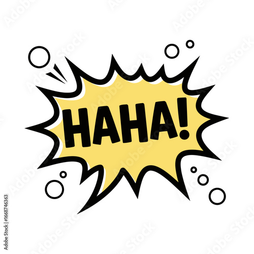 Yellow Comic Book Style "HAHA!" Speech Bubble
