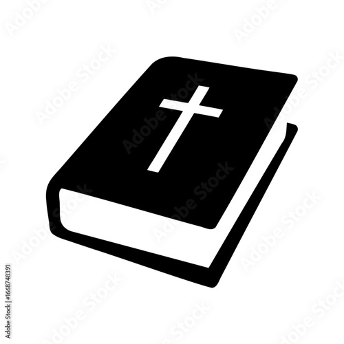 Simple symbolic image of a Holy Bible with a Christian cross