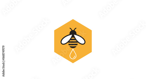 honeybee collecting honey from honeycomb.