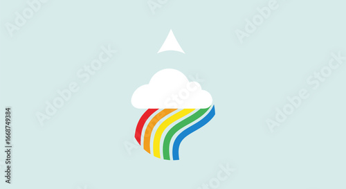 Rainbow Cloud with Upward Arrow: A Symbol of Hope and Optimism.