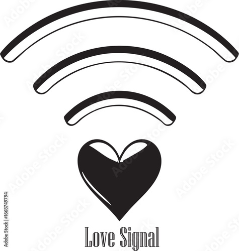  Love Signal Vector Art with a Heart and Wireless Waves