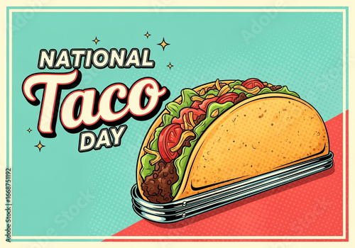 Celebrating national taco day with delicious mexican cuisine graphic design