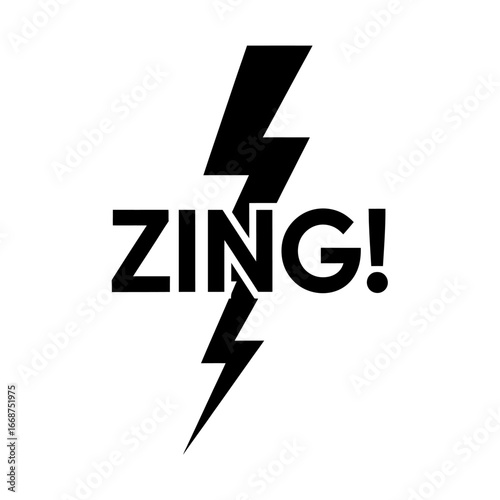 Lightning Bolt Graphic with "ZING!" Text