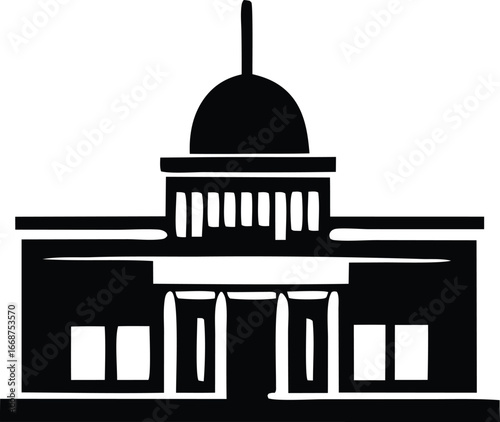 Classic government building silhouette iconic architecture landmark symbolizing authority and public service