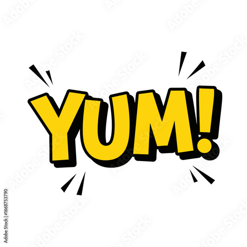 Yellow "YUM!" Comic Book Speech Bubble