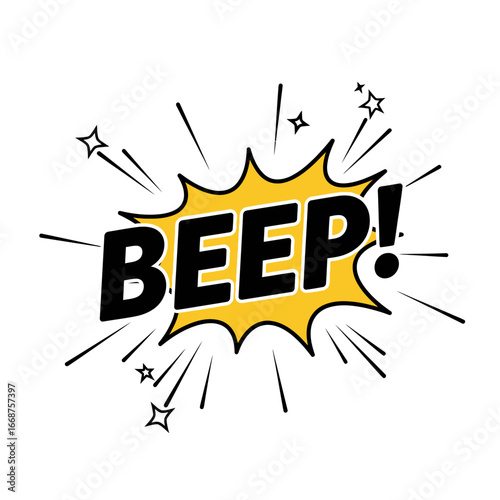 Comic Book Sound Effect "BEEP!" with Burst