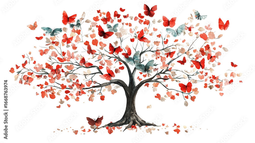 Fototapeta premium • A personalized family tree print for Mother’s Day, isolated on white background in HD