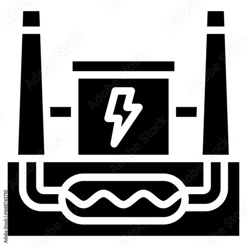 Geothermal Plant  Icon Element For Design