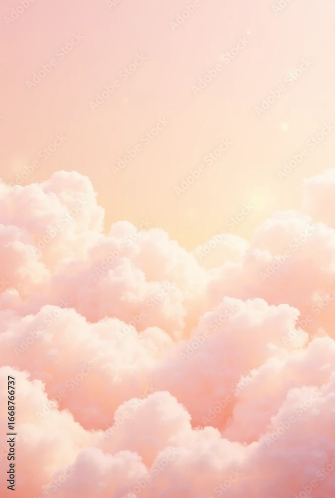 Naklejka premium Dreamy Clouds in a Pastel Sky