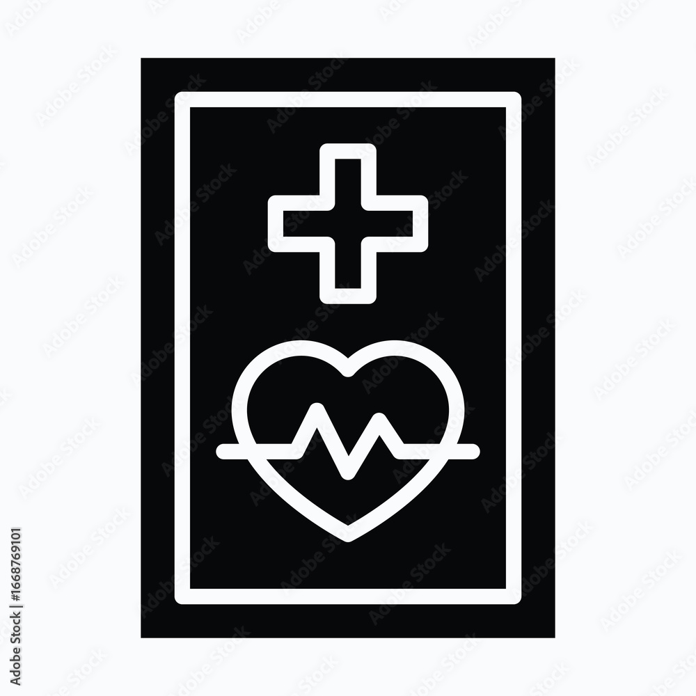 Obraz premium Hospital Signboard, Medical Icon Sign Vector Icon, Isolated Vector Silhouette Style Icon,