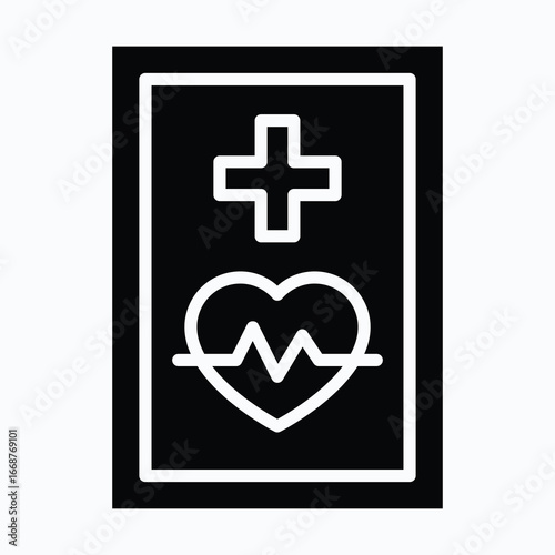 Hospital Signboard, Medical Icon Sign Vector Icon, Isolated Vector Silhouette Style Icon, 
