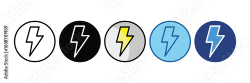 Lightning Bolt  Icon Element For Design