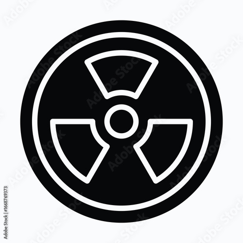 Radiation Sign Vector Icon, Isolated Vector Silhouette Style Icon,