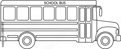 Classic school bus outline drawing for coloring