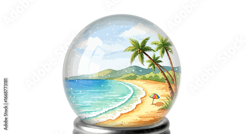 Beach Dream Globe Tropical Paradise in a Snow Globe