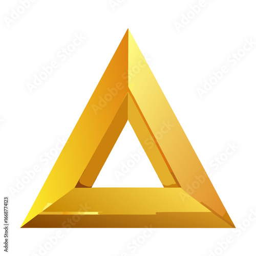 Shiny gold triangle geometric abstract design element