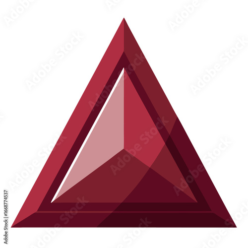 Glossy maroon triangle with subtle shine effect