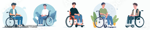 Wheelchair Character Illustration Pack – Sitting Pose