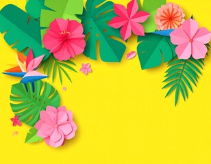 Tropical floral border design