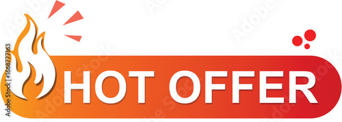 Hot Offer Tag – Red Sale Label for Discounts, Promotions, and Marketing Deals