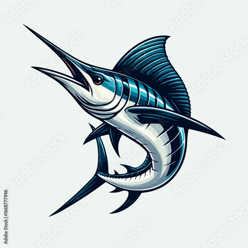 beautiful vector illustration of marlin fish