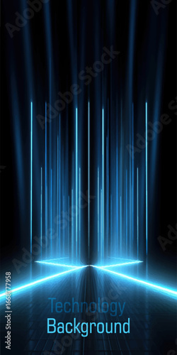 Scene blue light on dark background with effect glowing. Futuristic backdrop design concept. Vector illustration