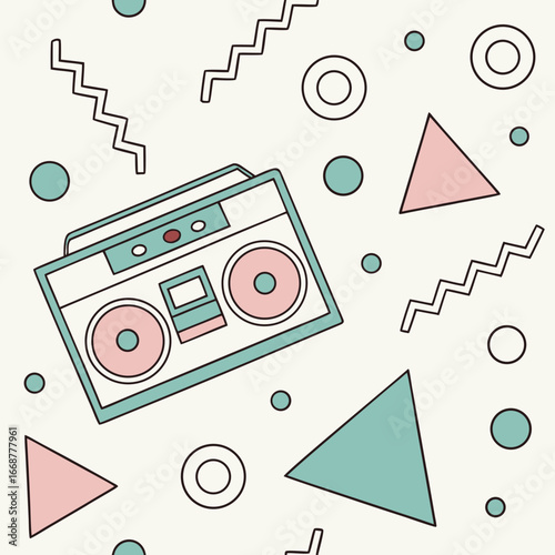 tones, geometric shapes, flat vector style, editable
