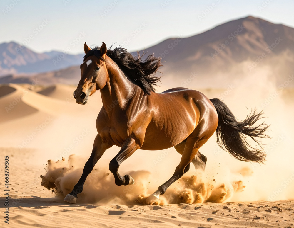 Obraz premium an insolated horse in desert