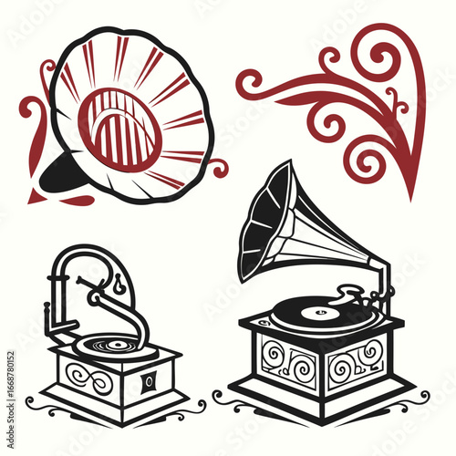 retro gramophone vector illustration