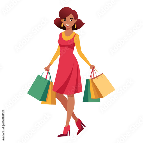 woman with shopping bags