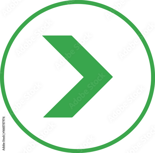 Green arrow inside of a green circle