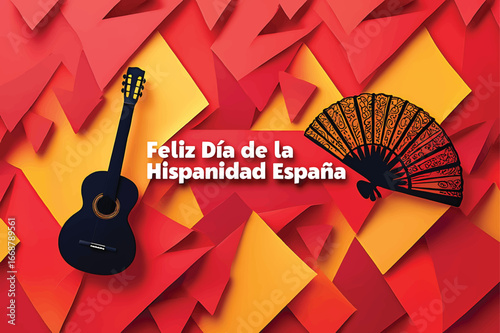 Modern feliz dia de la hispanidad espa a banner design