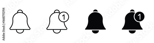 Bell reminder notification icon collection. Set of notification bell icon , vector illustration .