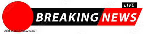 Modern breaking news ticker frame with bold text area and attention grabbing alert banner design for digital and tv use