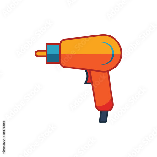 A colorful heat gun vector art illustration