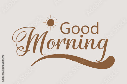 Hand drawn lettering phrase good morning for print, photo overlay, decor. Modern calligraphy slogan.