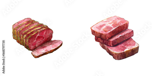 corned beef watercolor vector illustration