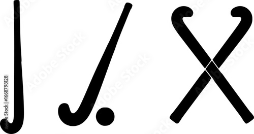 Field hockey stick silhouettes, Field hockey sticks and ball silhouettes, Crossed field hockey sticks vector, Field hockey silhouettes, Field hockey vector illustration.