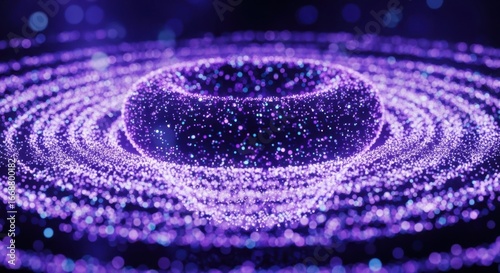 Abstract Cosmic Galaxy Vortex of Glowing Particles