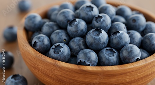Wallpaper Mural Fresh Blueberries in Wooden Bowl Torontodigital.ca