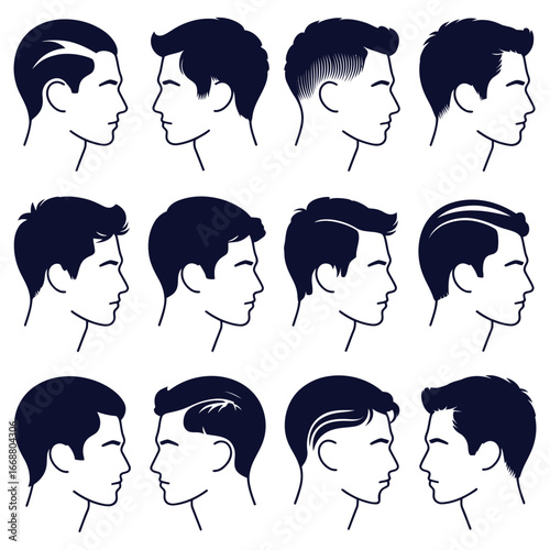 Male Hairstyles Variety haircuts profiles