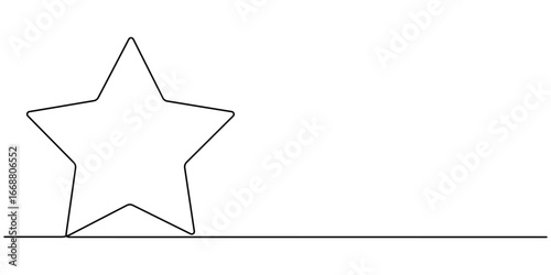 Line star one continuous line drawing design vector, hand draw doodle stars illustration in continuous line arts style vector, Star continuous one line drawing vector illustration, Premium vector. 