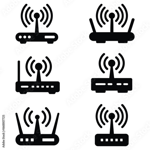 Wireless router icons internet network