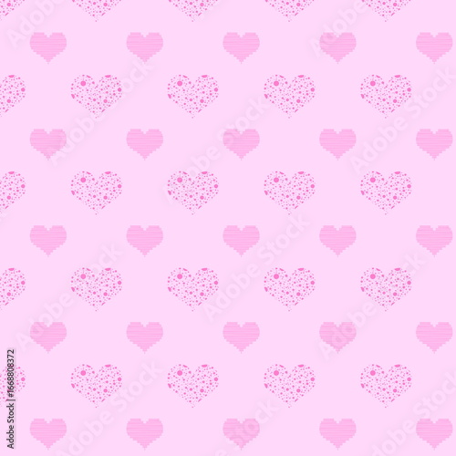 Fotografie Seamless Pink Heart Pattern