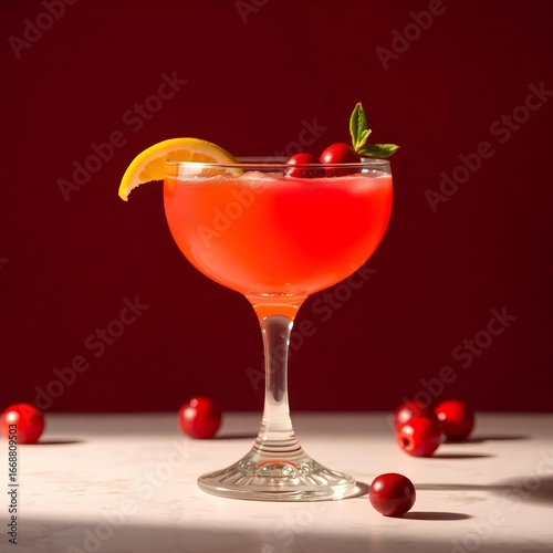 Photo of shot of a cranberry cocktail